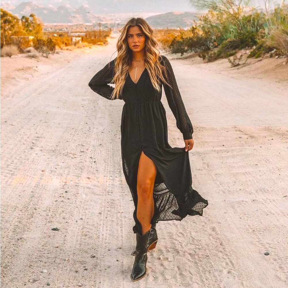 NWT long sleeve black dress